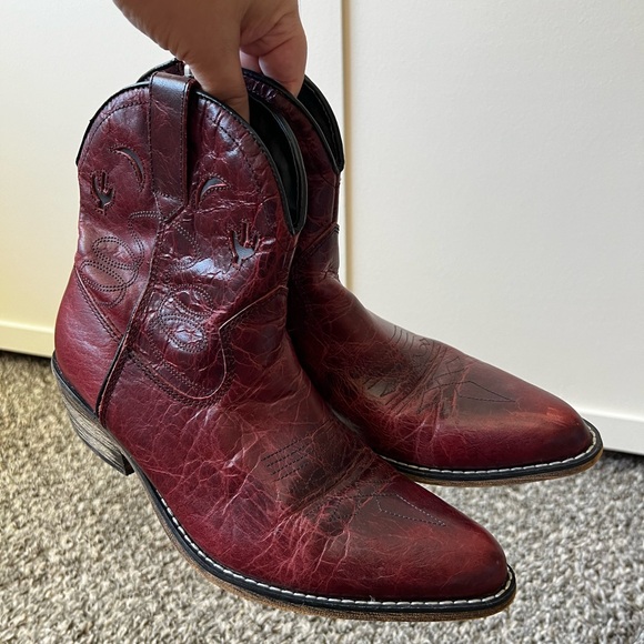 Dingo Women’s Red Cowboy Boots Leather Cactus Moon Size 8 - Picture 13 of 15